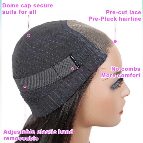 - 24” Straight HD LACE BRAZILIAN HUMAN HAIR PRE CUT LACE Glue less Wear and go - Picture 14 of 17